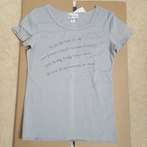 Live for Life cancer support tshirt NWT